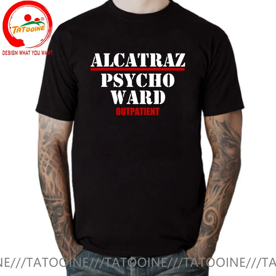 Alcatraz Psycho Ward T Shirt Men Fashion Trendy Casual Clothing Stylish Tops Tee Shirt Leisure Tshirt Men's T-Shirt
