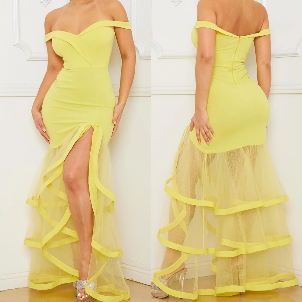 Ball Dress Saudi Arabia Prom Jersey Draped Beach Sheath Off-the-shoulder Bespoke Occasion Gown Midi Dresses