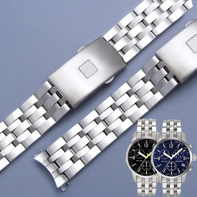 19mm 20mm Watch Bracelet For Tissot 1853 PRC200 T17 T461 T055 T014 Men Fold Clasp Strap Watch  Stainless Steel Watch Band Chain