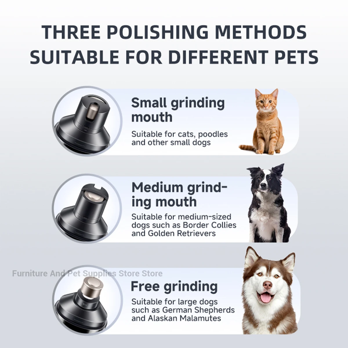 Electric Dog Nail Grinder Pet Nail Clipper USB Rechargeable Pet Nail Trimmers Painless with Polisher Wheel for Small/Large Pets gallery 5