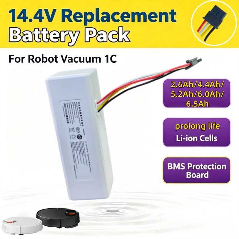 Rechargeable 14.4V 2600‑6500mAh 100% New Replacement Battery For Household Robotic Vacuum Cleaner Automatic Sweeping Robot