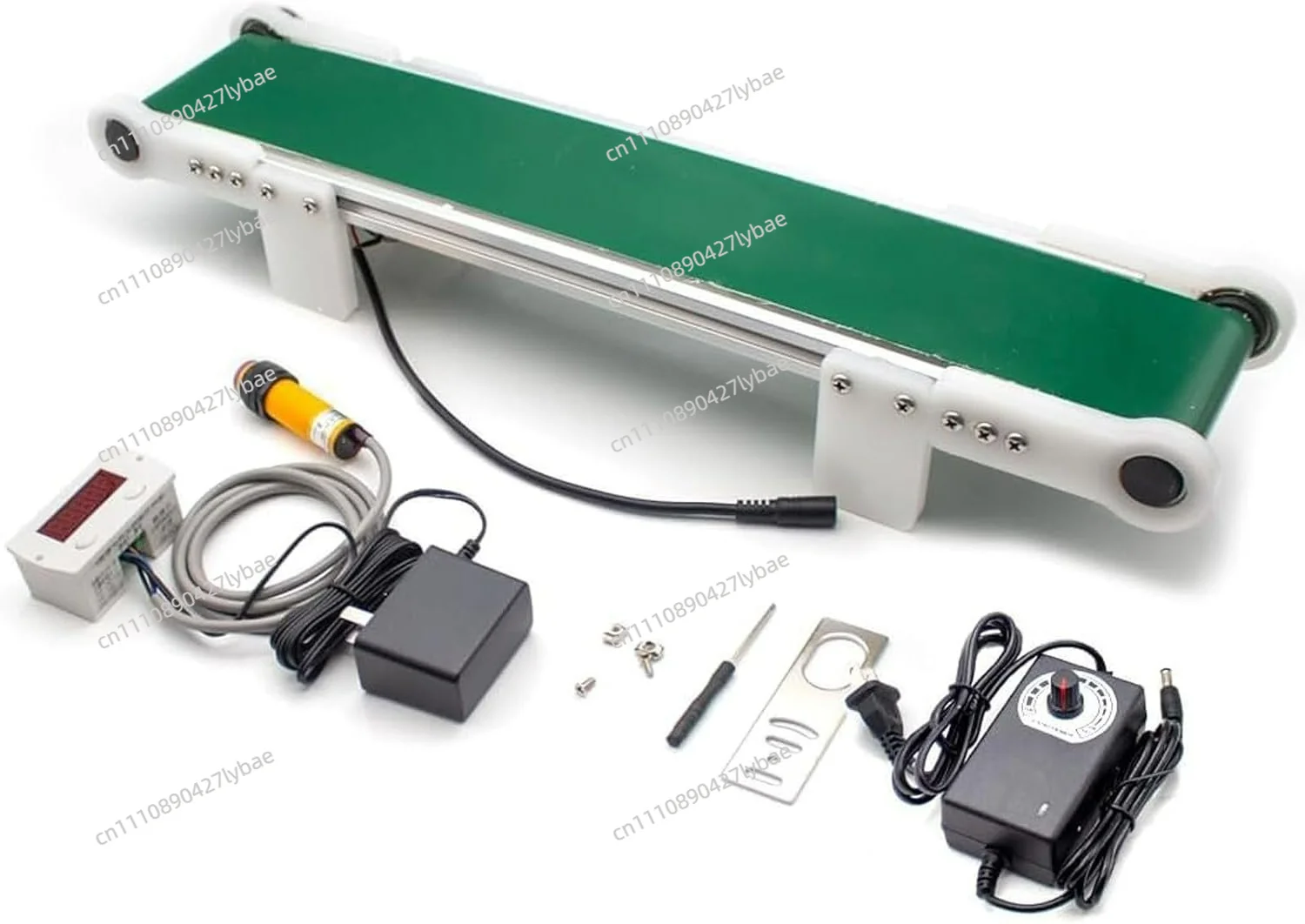 Small Desktop Conveyor Belt Automatic Counter Production Line DIY Friction Experimental Device for Small Conveyor 10 * 50cm