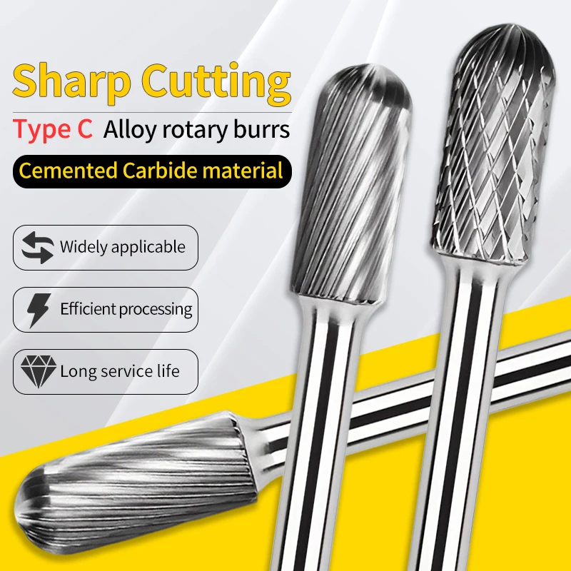 

Шлифовальная головка из вольфрамовой стали, твердосплавный роторный напильник C-типа, фреза, шлифовальная головка по металлу, напильник, электрический шлифовальный инструмент