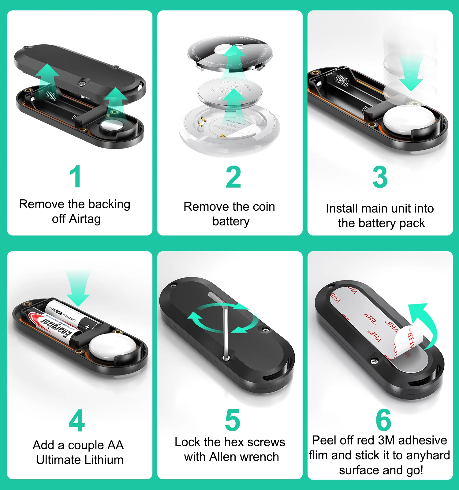 Рисунок 2 - для AirTag 120-месячный расширенный чехол для батарей