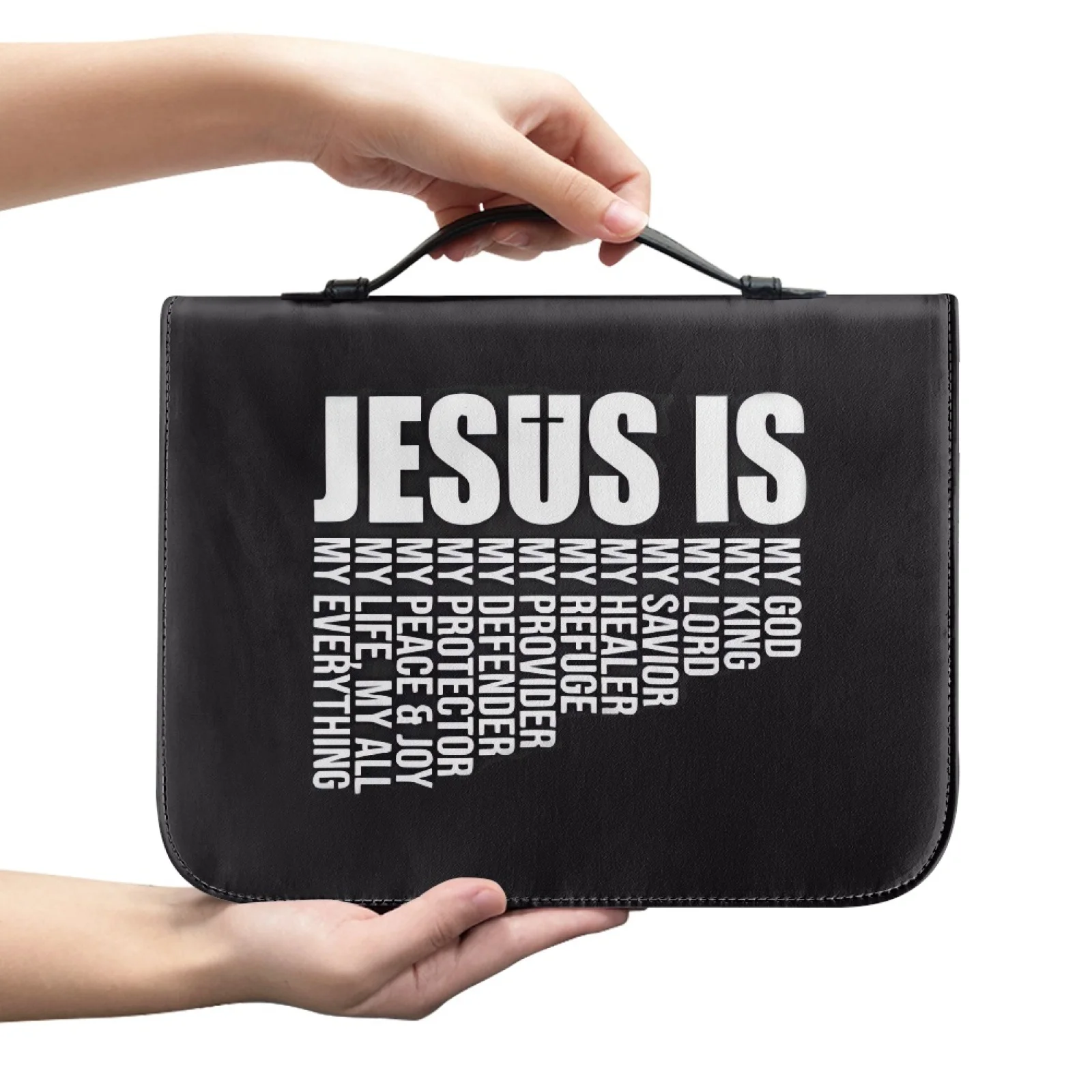 Custom Your Image Print Leather Bible Bag for Women Men Handle Handbags Bible Hymns Bible Cover Case Carrying Bible Storage Bags