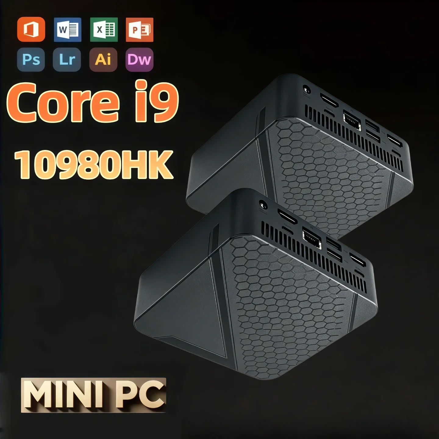New Mini PC Portable Core i9-10980HK 1TB 2TB SSD 16GB RAM WIFI 6 BT5.2 4K HD Mini Gaming Office Study Pc