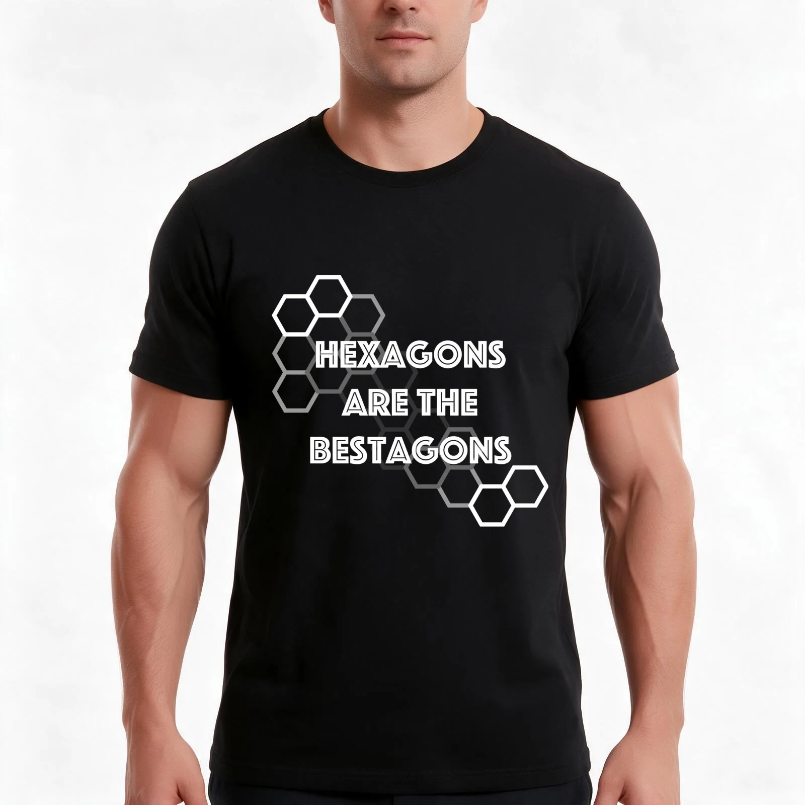 Hexagons are the Bestagons T-Shirt, Summer Casual Cotton Tee, Oversized Streetwear Tops, Vintage Graphic Print, Unisex Men Women