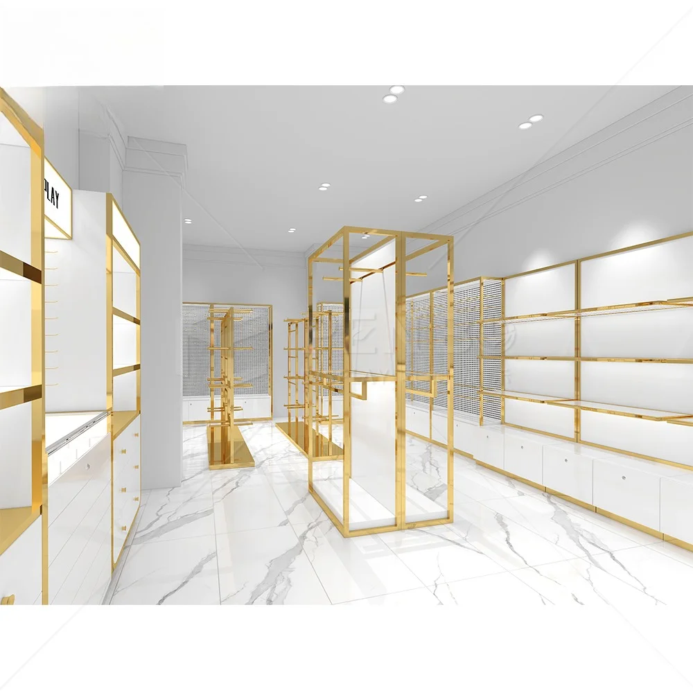 Modern store furniture, fashion boutique retail clothing display stands
