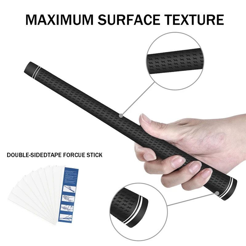 1pc Anti-slip Texture Golf Grip Standard Natural Rubber Golf Club Grips Golf Grips Universal Woods/Irons Carbon Yarn