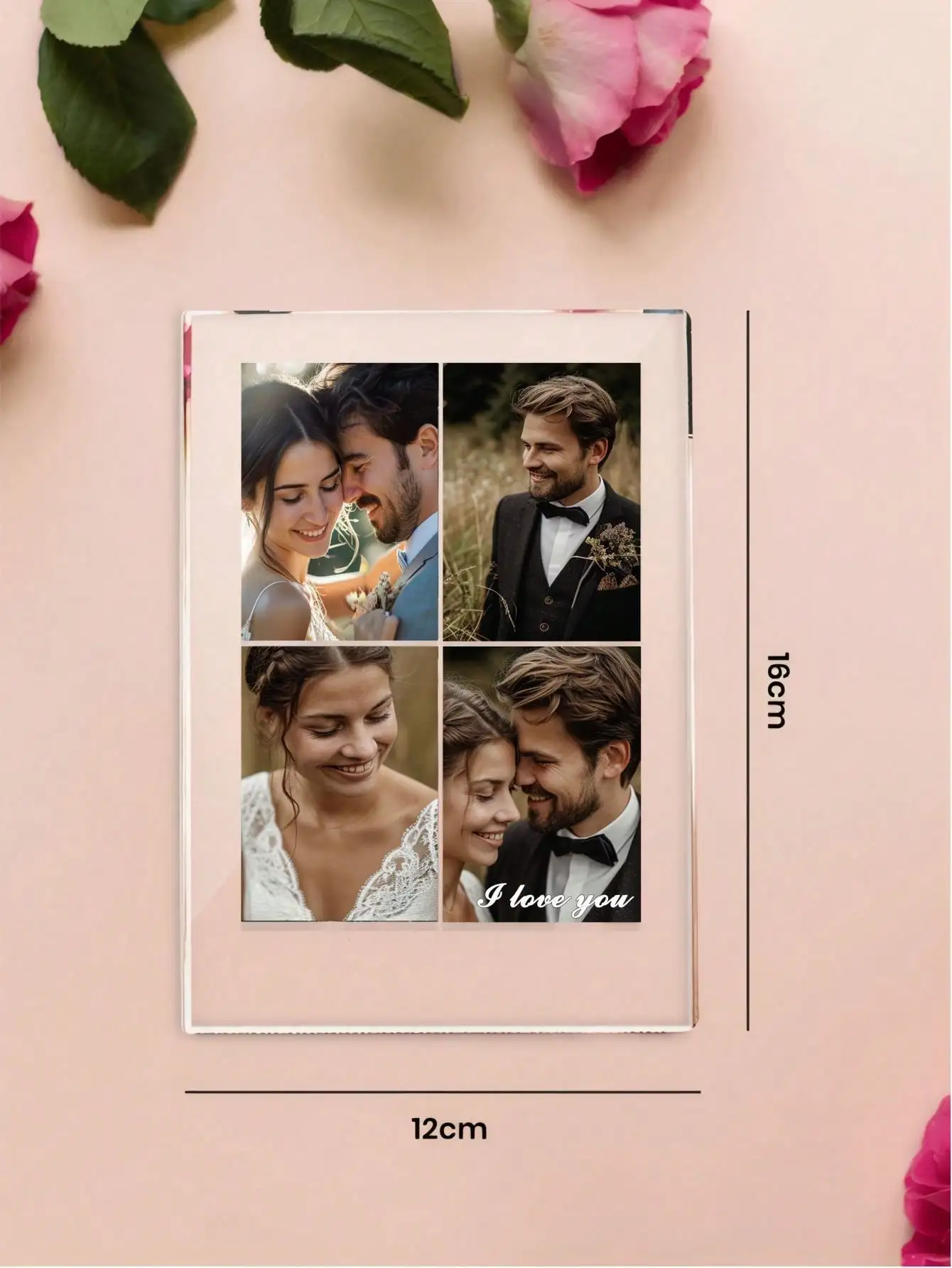4pc Custom Couple Collage Photo Led Night Light, Personalized Acrylic Night Light With Photo & Text, Custom Photo Lamp