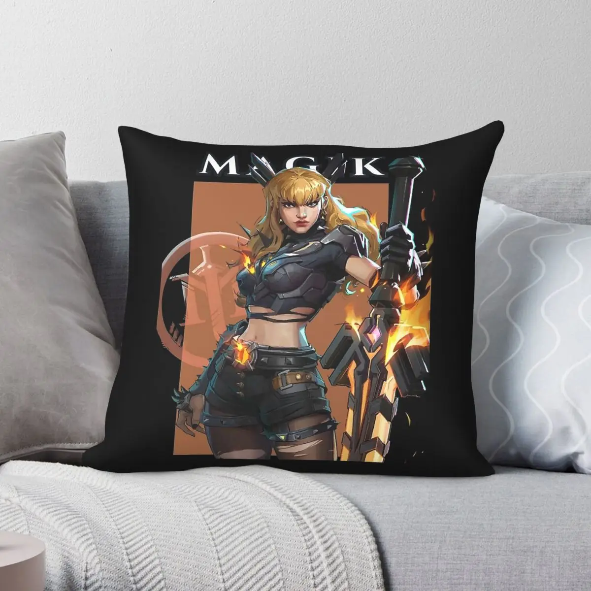 Funda de almohada Magik Rivals Hellblade Queen, funda de cojín decorativa con cremallera y estampado de terciopelo y lino de poliéster