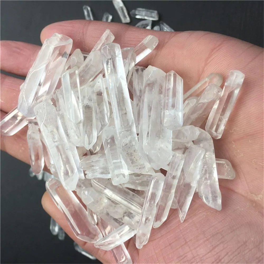 100g  Natural Clear Healing Crystal Stone Quartz Single Natural Clear Column Decoration Pointed Collectables DIY Craft Random Si