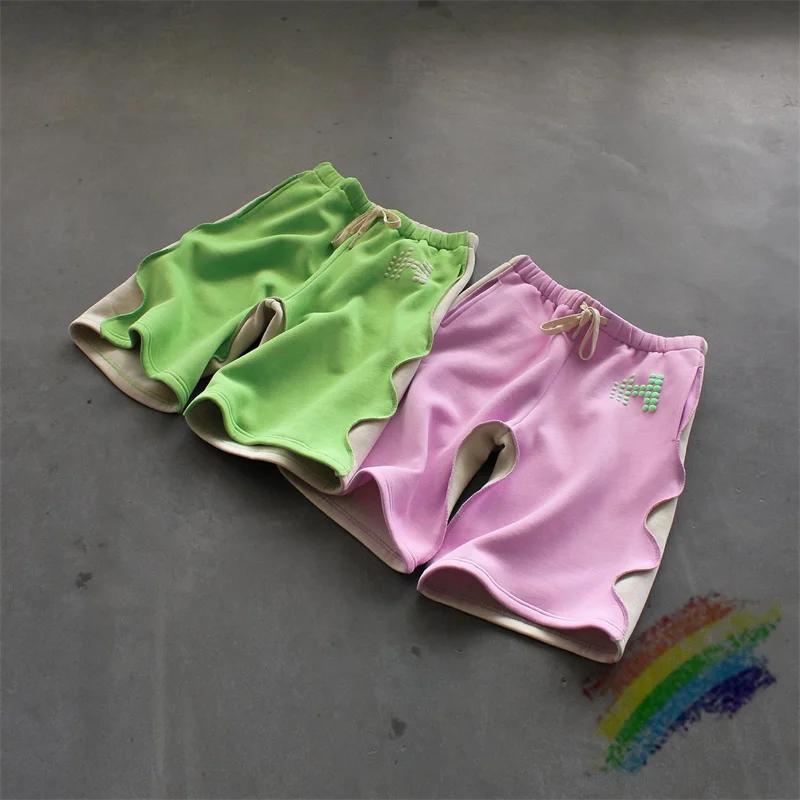 

Лоскутные шорты с пенопластовым принтом для мужчин и женщин, повседневные свободные бриджи для бега на шнурке