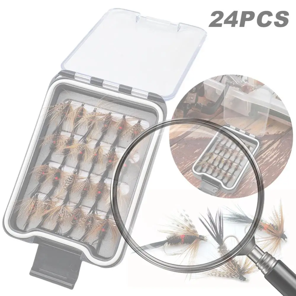 

Набор из 24 бионических приманок-мух для рыбалки, искусственные насекомые для ловли форели и карпа