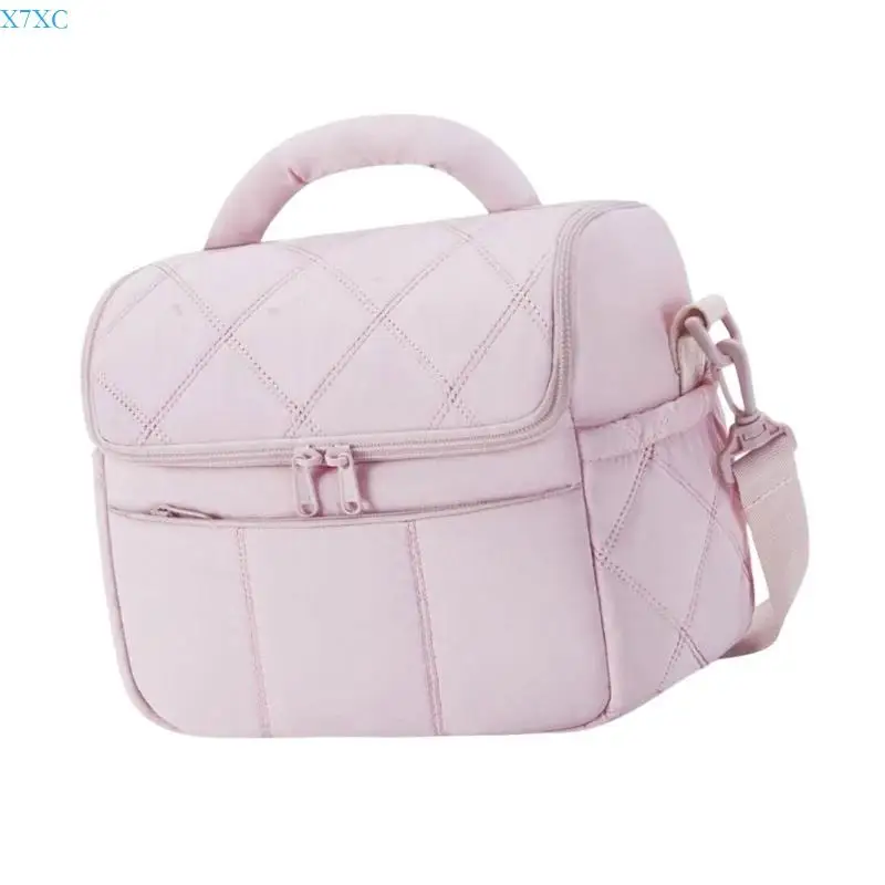 

X7XC Thermal Leakproof Lunch Box With Ice Storage Pocket Lightweight Nylon Construction Office Essential Accessory