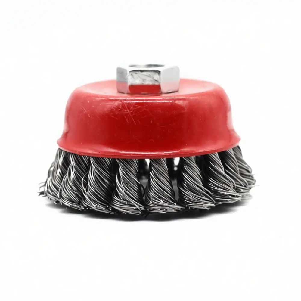 Steel Wire Cup Brush For Angle Grinder Metal Polishing Surface Cleaning Tool Twisted Knot Design High Speed Durability