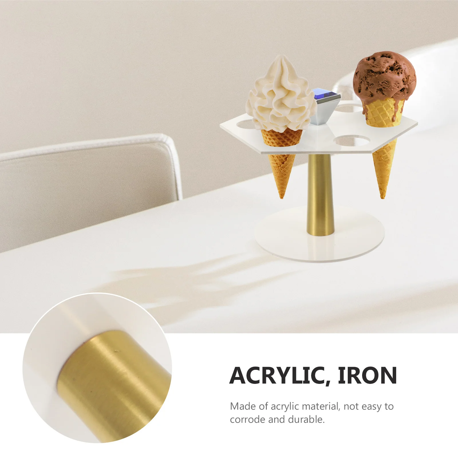 

Acrylic Ice Cream Cone Holder 6 Holes Display Rack for Ice Cream Cone Sushi Roll Birthday Party Sushi Roll Holders