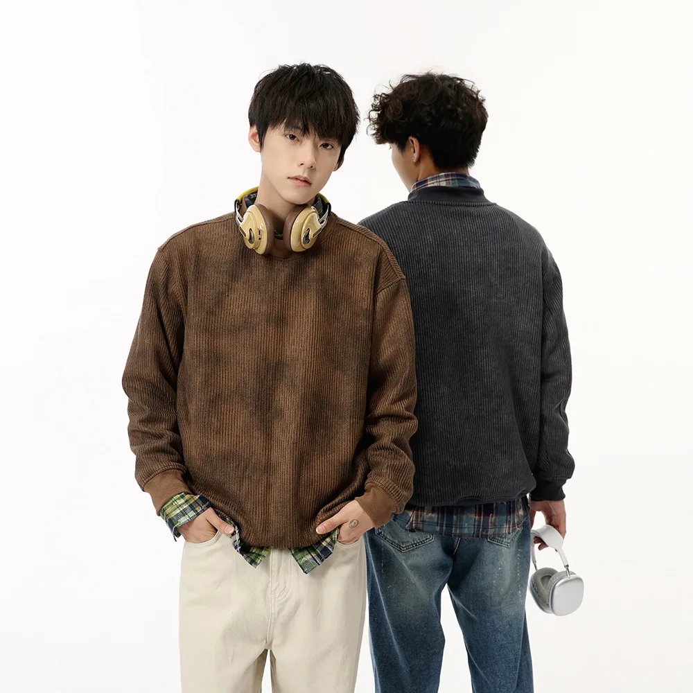 Bluzy z długim rękawem O Neck Bluza męska Pullover Bluzy z kapturem Spliced Sport Loose Fit Slight Strech Casual 2025 Wiosna