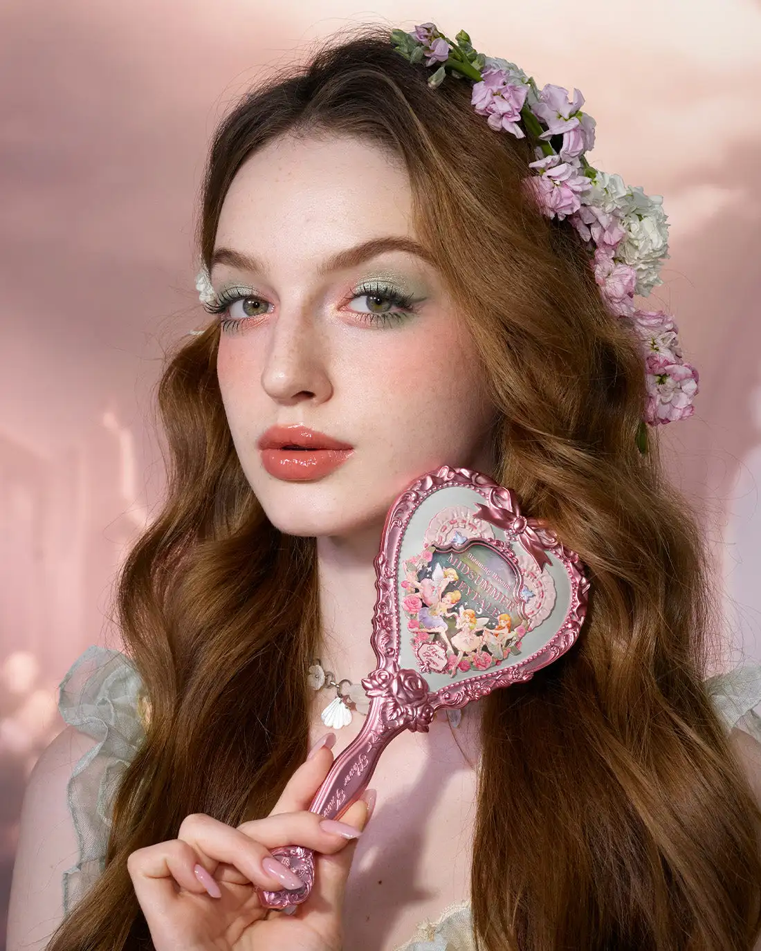 Mirror Moonlight Mermaid Collection Handspiegel in limitierter Auflage im Design von Weiß, Blau, Rosa und Schokoladenfee