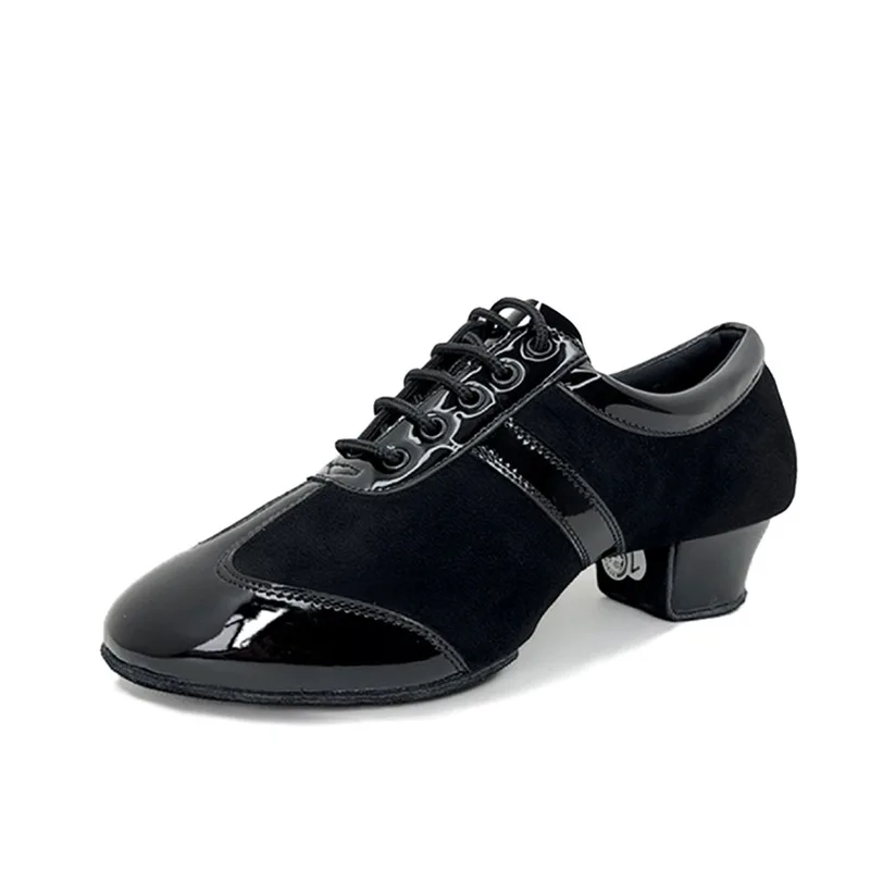 New Women's Soft Soled Indoor Latin Dance Shoes Short Heels Comfortable Leather Dance Shoes Fashionable Iace Up Dance Shoes