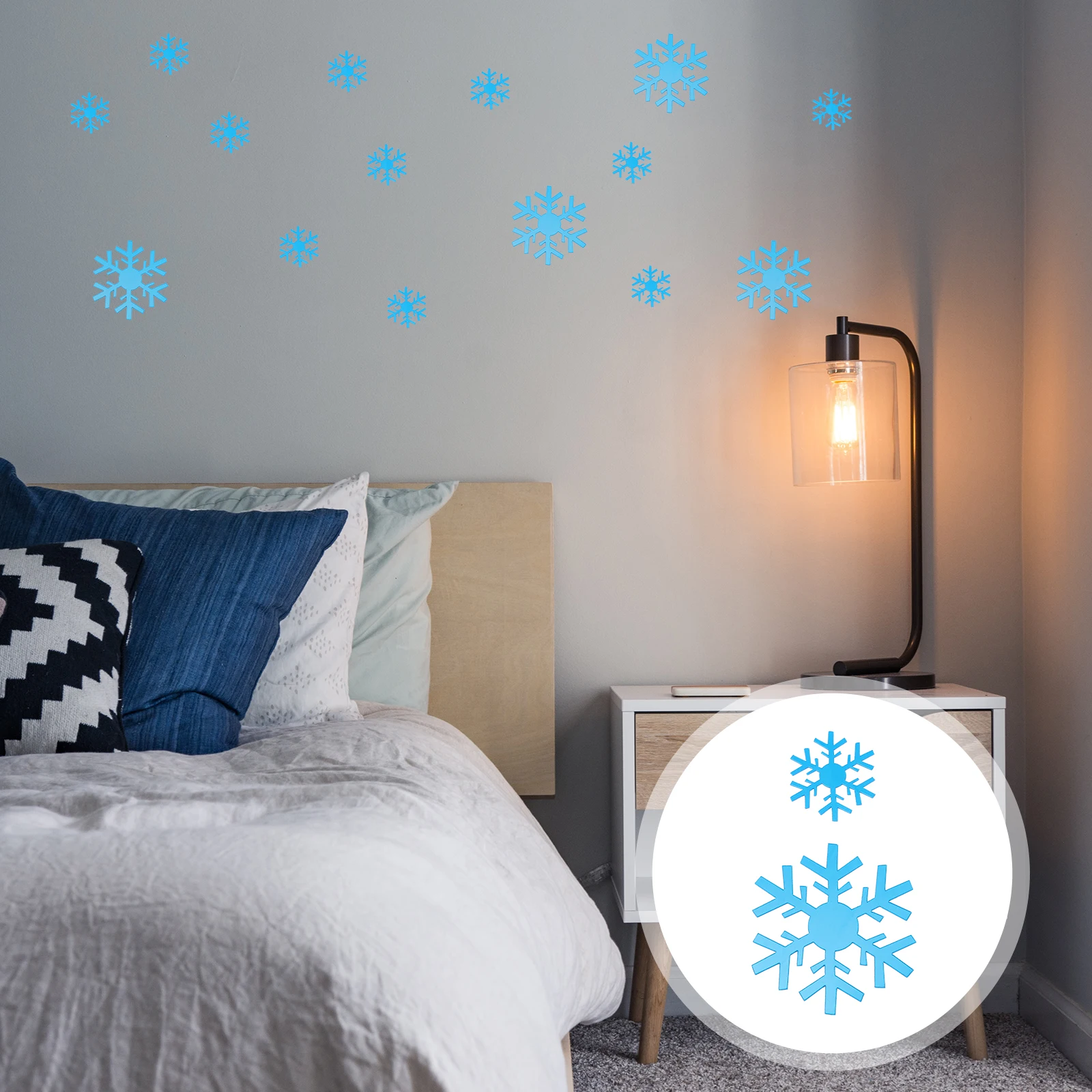 

15Pcs Christmas Stickers Snowflake Wall Decal Practical Home Decor Xmas Stickers Decorative Wall Decal