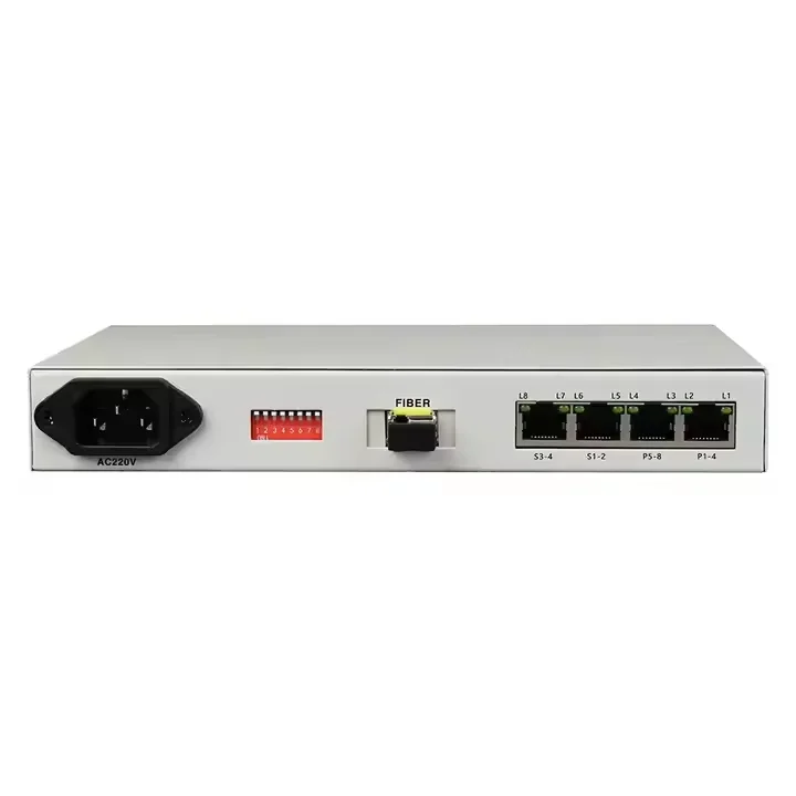 4 Analog Voice FXS/FXO to Fiber Optic Converter With Serial Port Multiplexer RS232 RS422 RS485