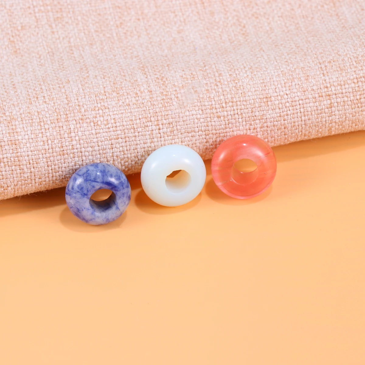 

20 Pcs Natural Agate Beads Stone Big Jewelry Making Round Large Hole DIY Loose Beading Kits