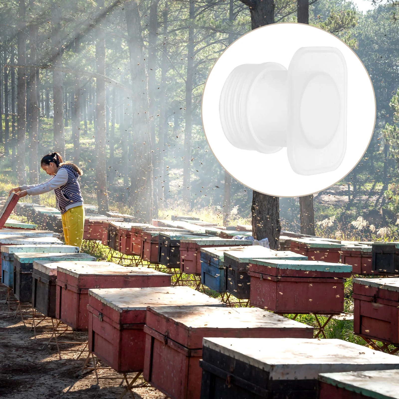 

20Pcs Bee Water Feeder Bottle Cap Design Precision Drip Beekeeping Supplies Portable Hive Feeding Cup Beehive Watering Tool