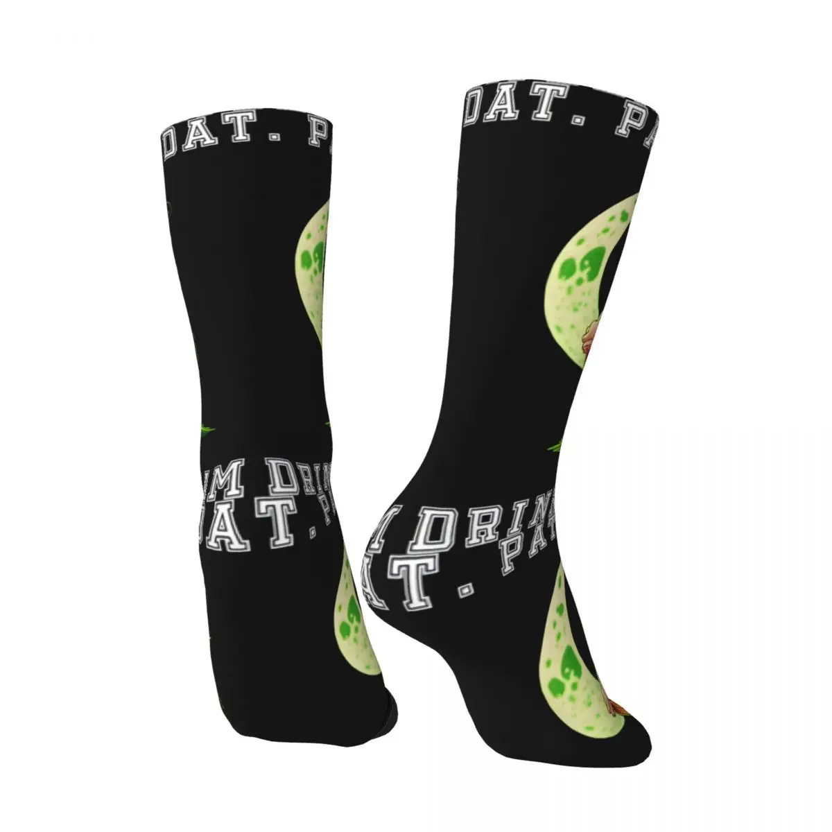 Funny Crazy compression Drinking Team Cool Sock for Men Hip Hop Harajuku St. Patrick's Day Irish Shamrock Seamless Boy Crew Sock