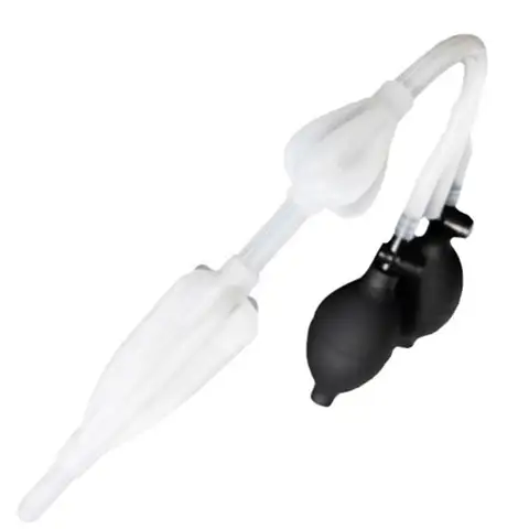 Silicone Bidet Enema Douche Bulb Dual Side Openings Elastic Inflatable Double Bulb Flushing System for Health Care Enema Douche