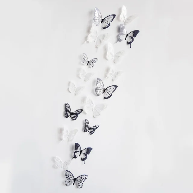18pcs PVC 3d Butterfly Wall Decor Cute Butterflies Wall Stickers Art Decals Home Decoration Room Wall Art 2026 Christmas