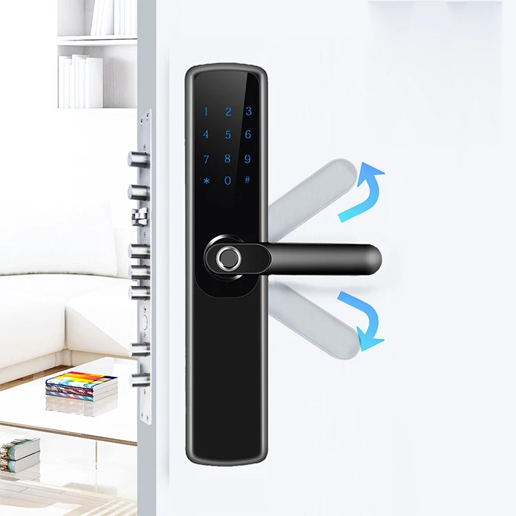 One Handle Indoor Wooden Door Fingerprint Lock Home Password Smart Door Lock Anti-Theft Electronic Lock