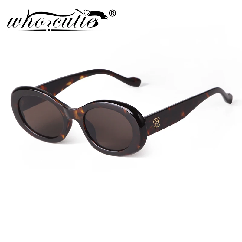 2024 Fashion Tortoise Shell Oval Sunglasses Brand Designer Gradient Brown Lens Round Women Sun Glasses Men Shades Female UV400