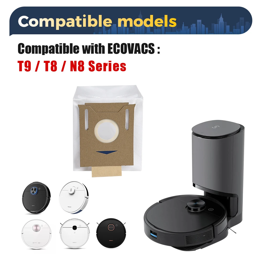 Dust Bag Parts For ECOVACS T8 T8+ T8 AIVI T9 T9+ T9 Plus N8 AIVI+ OZMO N9 N10 N8 Pro Plus Large Capacity Easy Replace Part