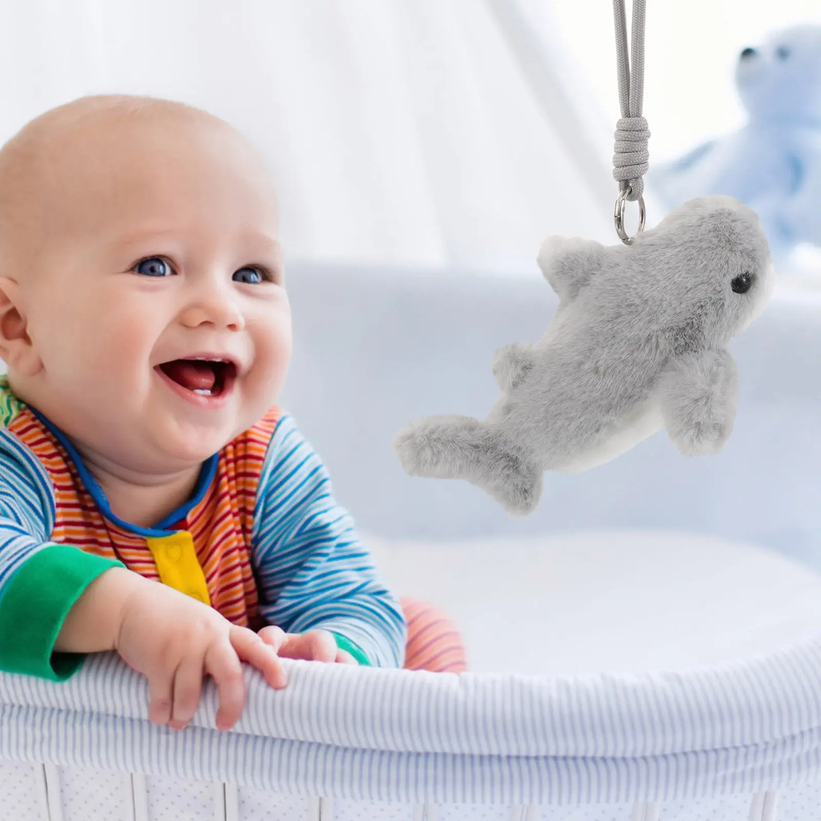 1 szt. Brelok w kształcie wieloryba, miękka pluszowa zawieszka do toreb, plecaków, torebek, dekoracja do zawieszenia, kawaii, morski, czarny