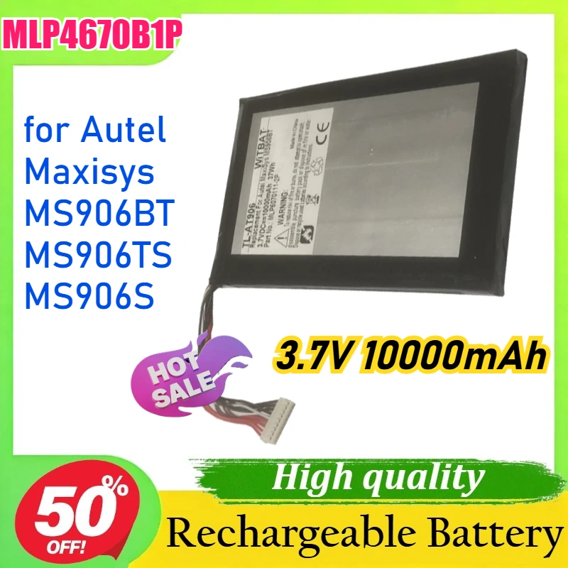 

Аккумулятор MLP4670B1P 3.7V 10000mAh для диагностического сканера Autel Maxisys MS906BT MS906TS MS906S для Daotong Automotive Intelligent