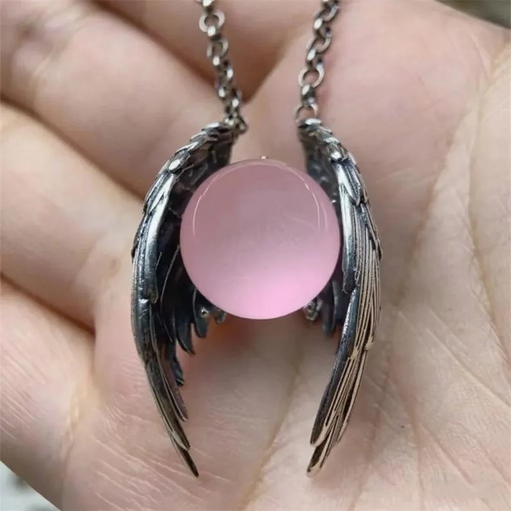 Vintage Punk Feathered Wing Crystal Pendant Choker Angel Wings Fluorescent Glow Necklace For Women