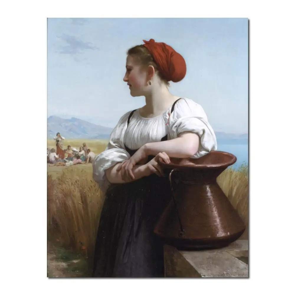 famous portrait painting Moissoneuse by William Adolphe Bouguereau Hand painted High quality