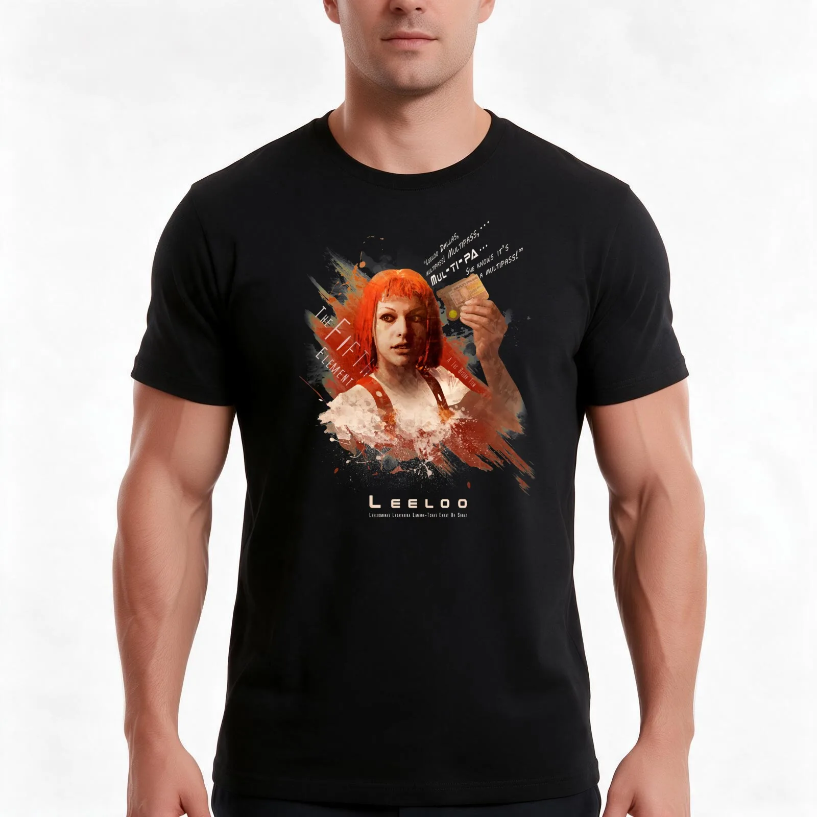 Leeloo Dallas, Multipass! T-Shirt, Summer Casual Cotton Tee, Oversized Streetwear Tops, Vintage Graphic Print, Unisex Men Women