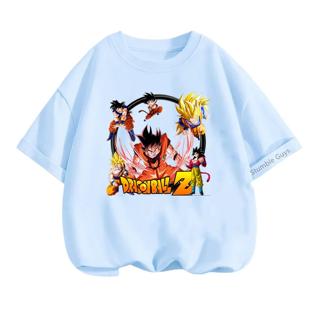 Summer 3-14 Children TShirt Kids Dragon Ball Z Clothes Son Goku Anime Teen Fashion Casual T-shirt Boys Sweatshirt Girls Tops