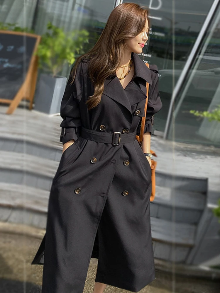 

Spring Elegant Fashion Long Jacket Women Classic Coat Professional Formal Business OL Outerwear Femme Windbreaker Street Clothes