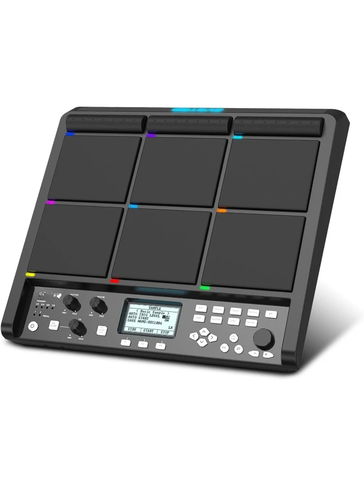 PD708 Sample Pad With 9 Velocity Sensitive Drum Pads, 1000+ Built-in Sounds, 32 GB Storage, Onboard FX, Customizable LEDs