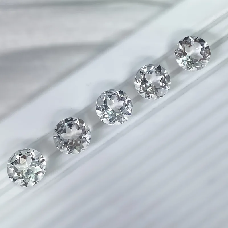 

Оптовая продажа, 5 шт., натуральный прозрачный кварц, 3 мм, 7 мм, 8 мм, 9 мм, круглой огранки, полудрагоценный драгоценный камень, кольцо с кабошоном, лицо для ювелирных изделий