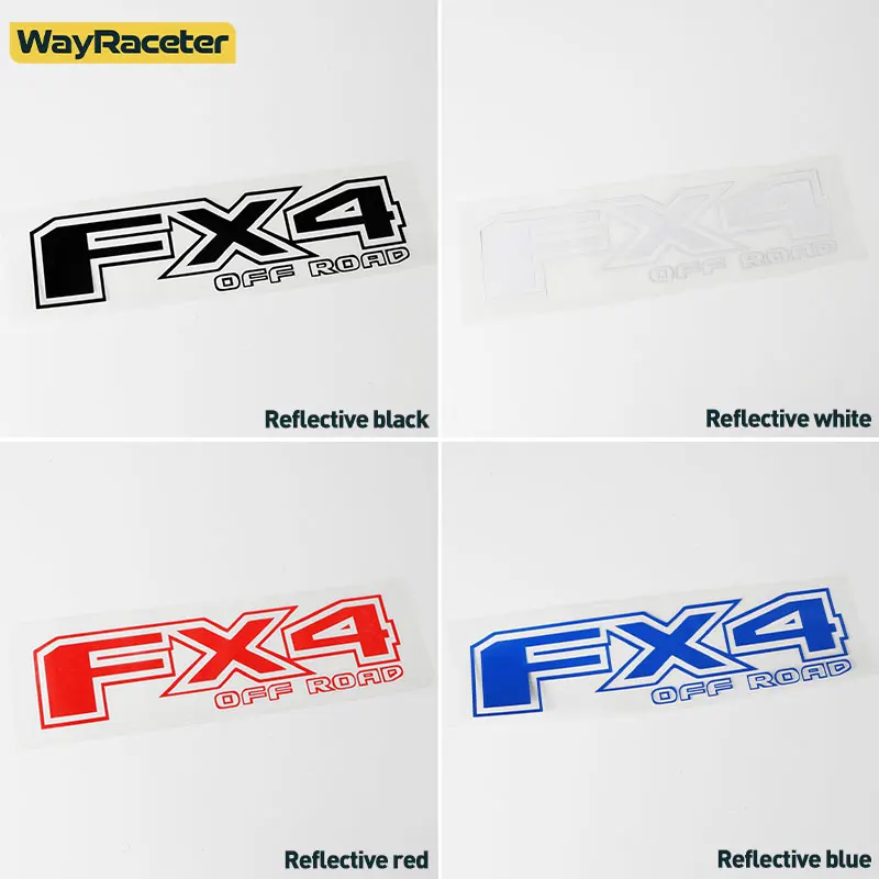 1 Pc Reflective Car Rear Trunk Side Sticker Tailgate FX4 Off Road Decal For Ford F Series F150 Raptor Ranger 2023 F250 F350 F450