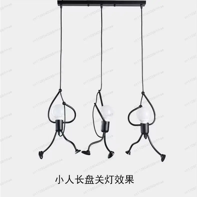Vintage Industrial Mannequin Pendant Light, Handmade Iron Figure Lamp for Cafe Boutique Dining Room