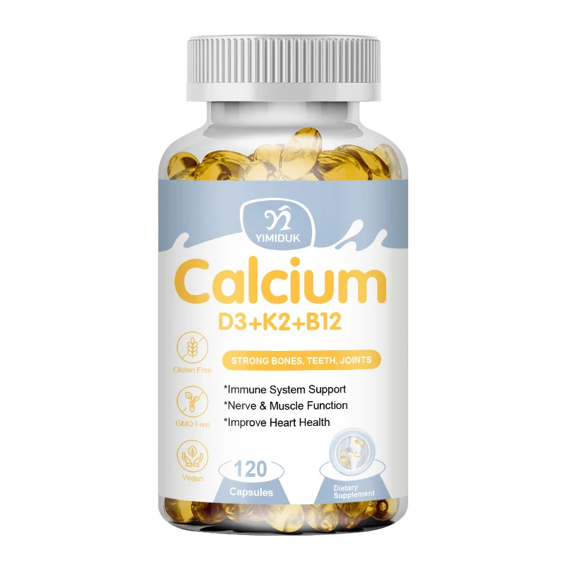 

Calcium, Vitamins D3+K2 +B12 Immune & Support Bone Health, Promote Heart Health | Multivitamin - Supports Joints, Dental Health
