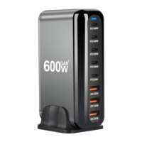 NEW 600W Gan Fast Charge 3.0 USB Type C Fast Charger Mobile 8-port 5C3A PD Charger  Convenient To Carry Tablet Charger