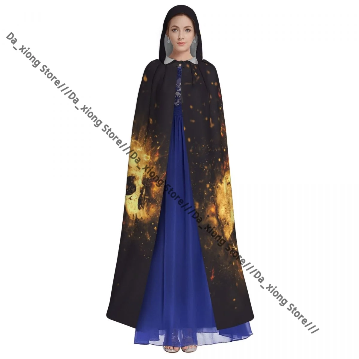 الجماجم والعظام كما المفاهيمي رعب مخيف هالوين الساحرة عباءة زي الهالوين التأثيري الكبار للجنسين عباءة الرجعية العصور الرأس