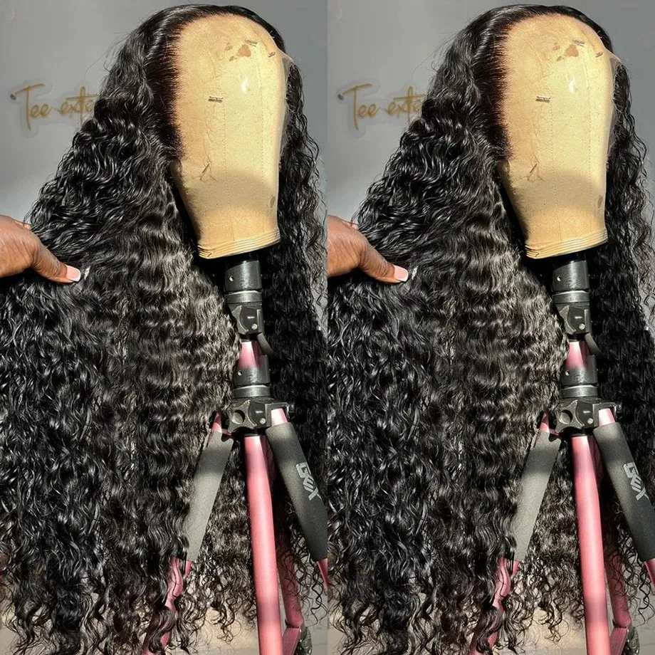 13x6 hd transparente laço frontal perucas de cabelo humano brasileiro onda de água perucas para mulheres onda profunda encaracolado frente do laço peruca de cabelo humano