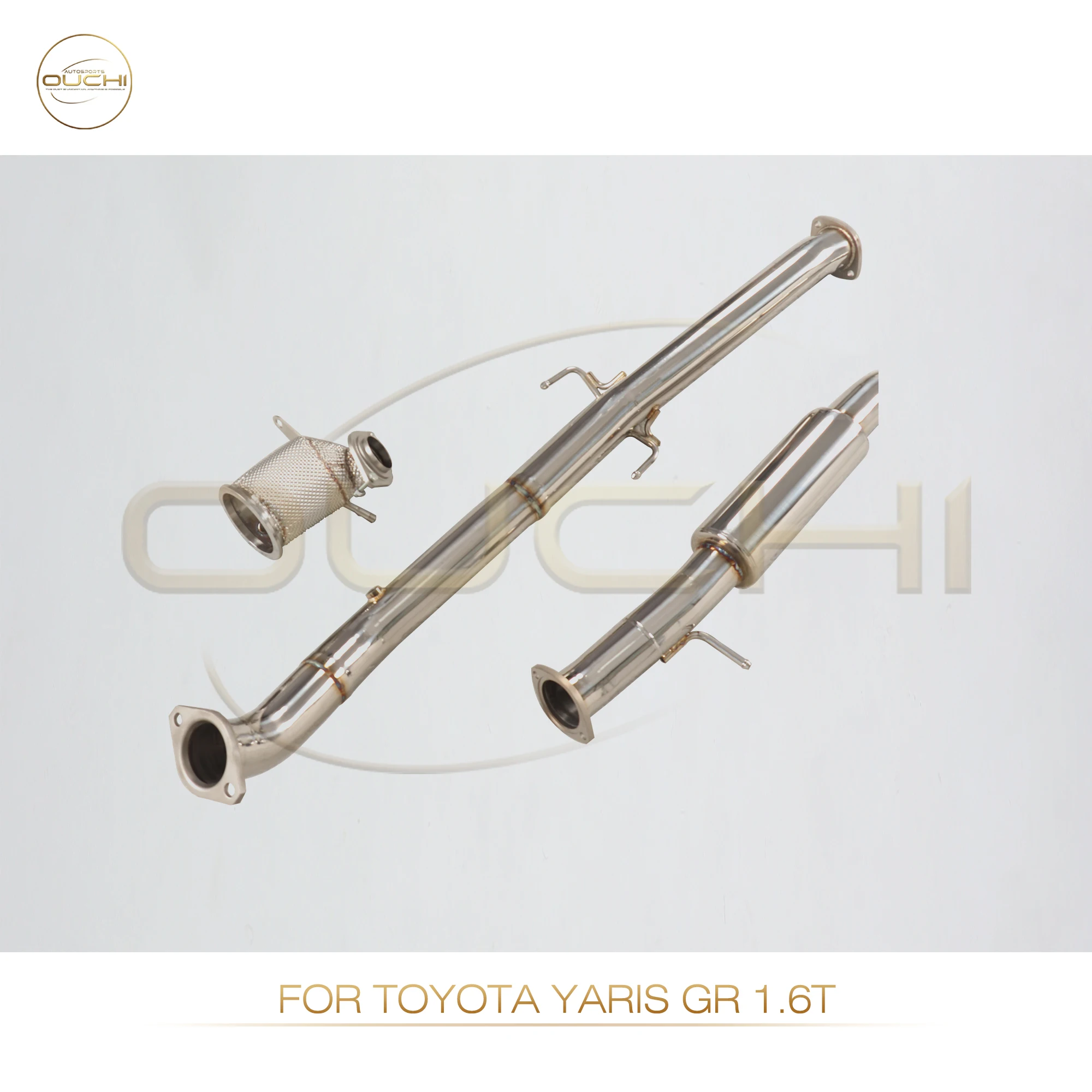 نظام عادم كامل من الفولاذ المقاوم للصدأ من OUCHI لسيارة Toyota Yaris GR 1.6T مع صمامات كاتم الصوت ونظام عادم الأنابيب الأوتوماتيكية